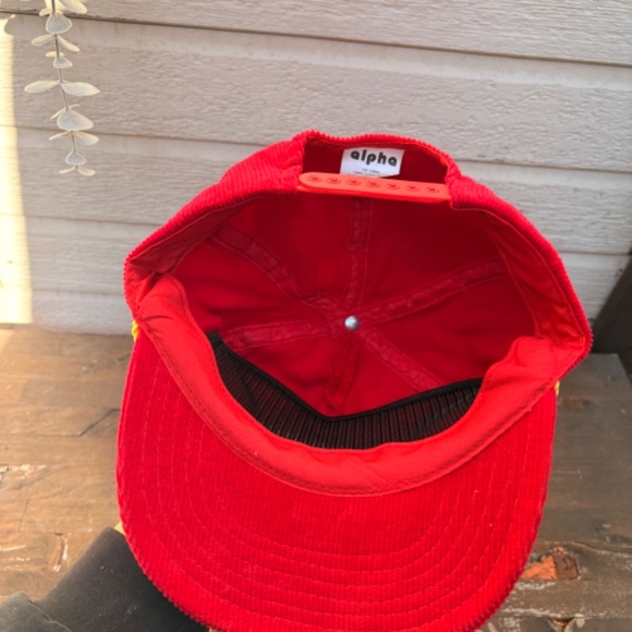 RARE Vintage SHELL gas station trucker hat corduroy rope red snapback - Picture 7 of 7